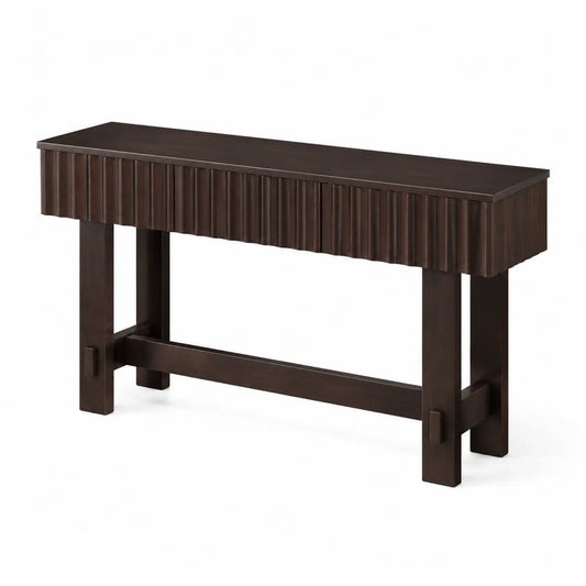 Console en bois massif Marron foncé