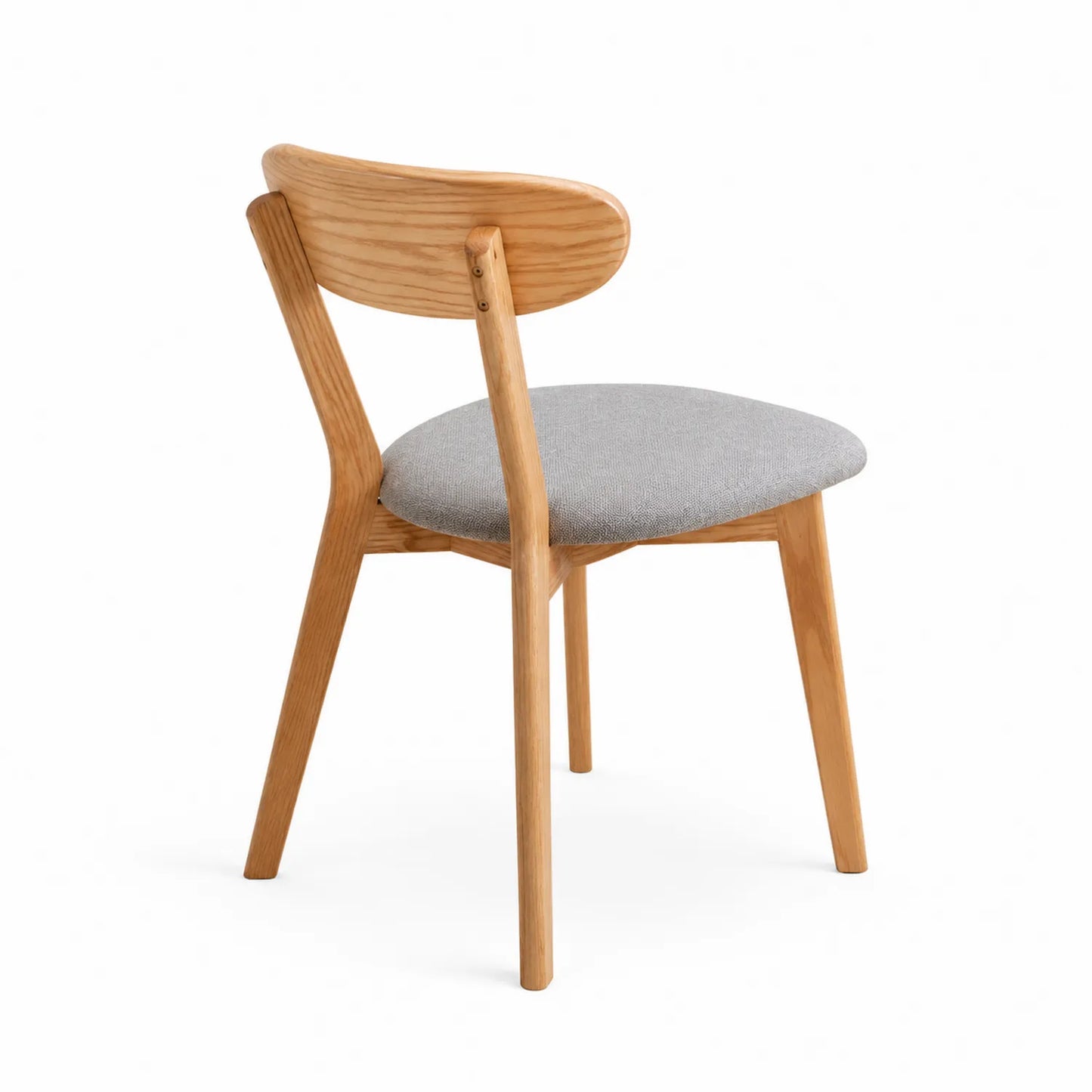 Chaise en bois avec assise en tissu gris